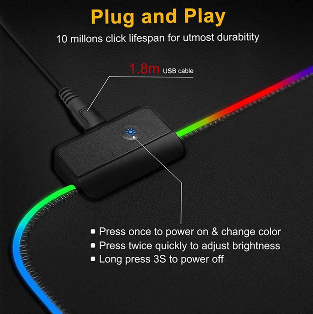 Luminous Mouse RGB Mouse LED Gaming Large Office Desk Pad - P12 Hub Europe