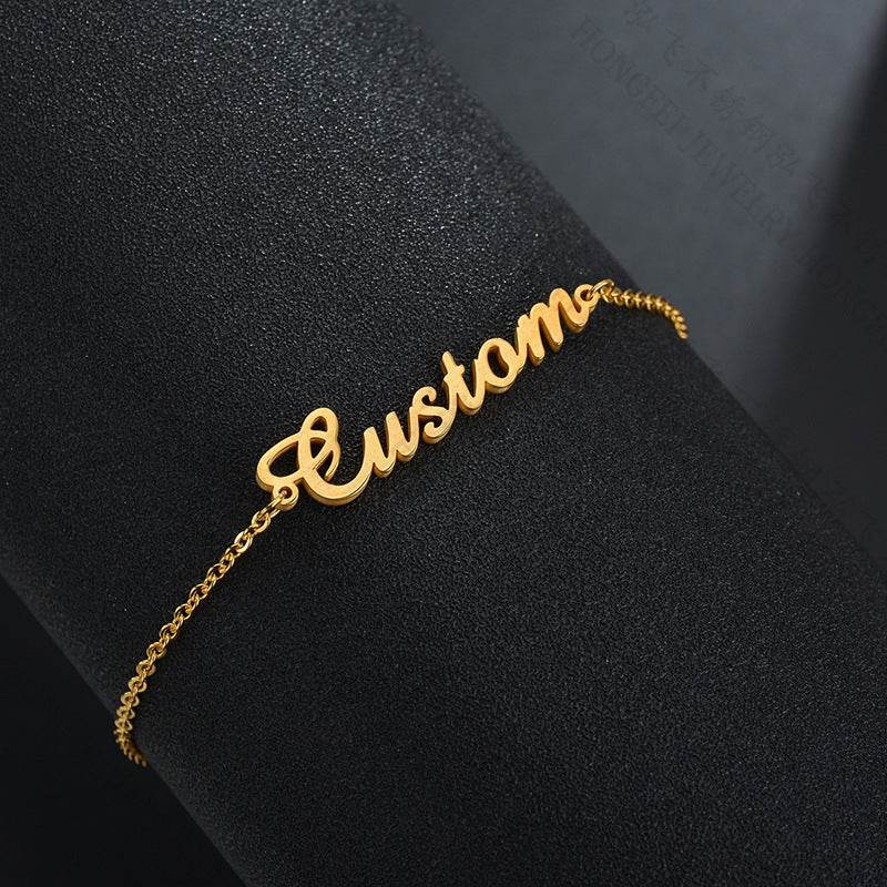 Summer Personalized Custom Name Anklets For Women Stainless Steel Cable Chain Gold Colour Sandy Beach Exquisite Jewelry Present - P12 Hub Europe