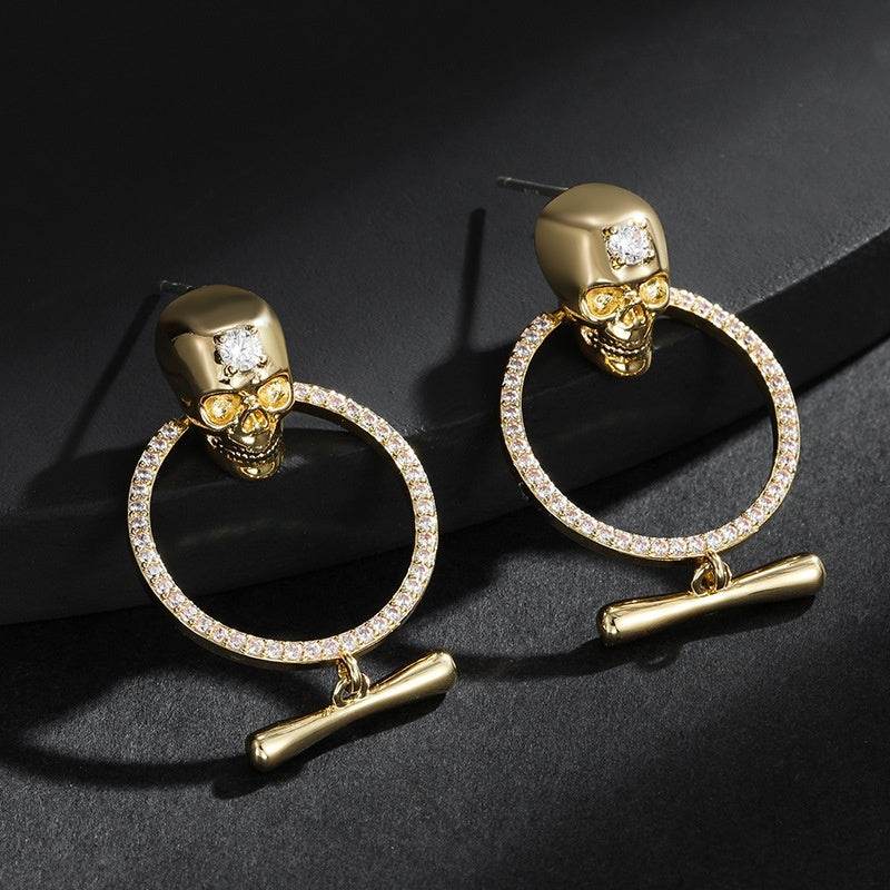 Punk Punk Skull Pendant Earrings - P12 Hub Europe