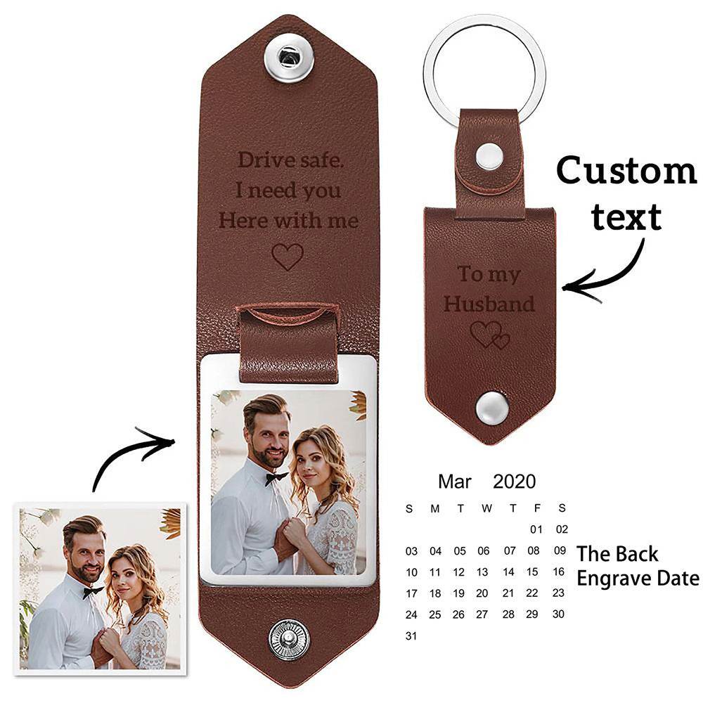 Leather Photo UV Color Printed Keychain - P12 Hub Europe