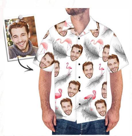 Customized Photo Printed Hawaiian Short Sleeved Casual Shirt - P12 Hub Europe