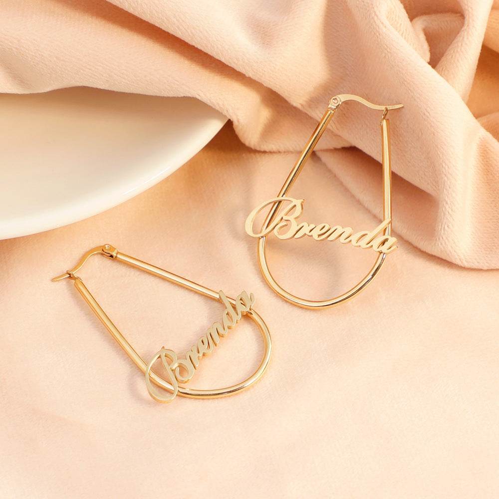 Personalized DIY English BrendaU-shaped Earrings - P12 Hub Europe