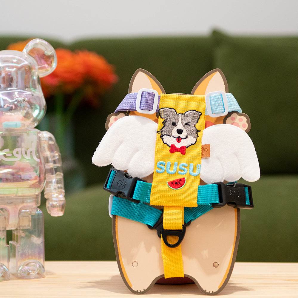 Pet Angel Wings Chest Strap Can Embroider Dog Name Avatar - P12 Hub Europe