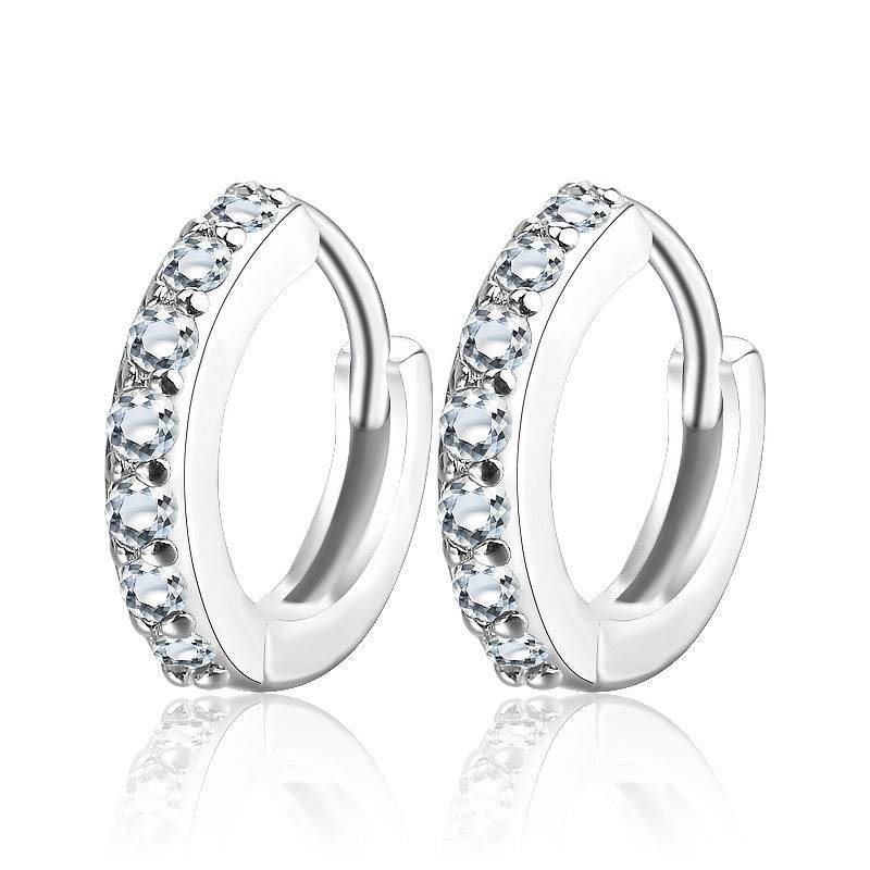S925 Sterling Silver Needle Single Row Diamond Earrings For Women - P12 Hub Europe