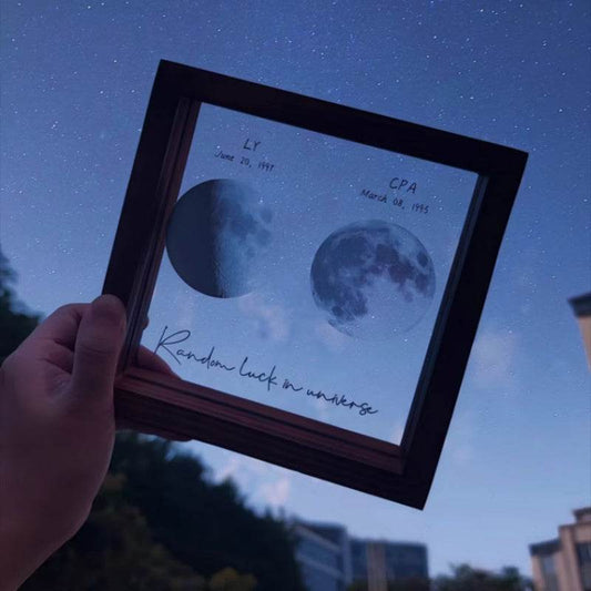 Customized Transparent Moon Frame For Couples On The Day Of Birth - P12 Hub Europe