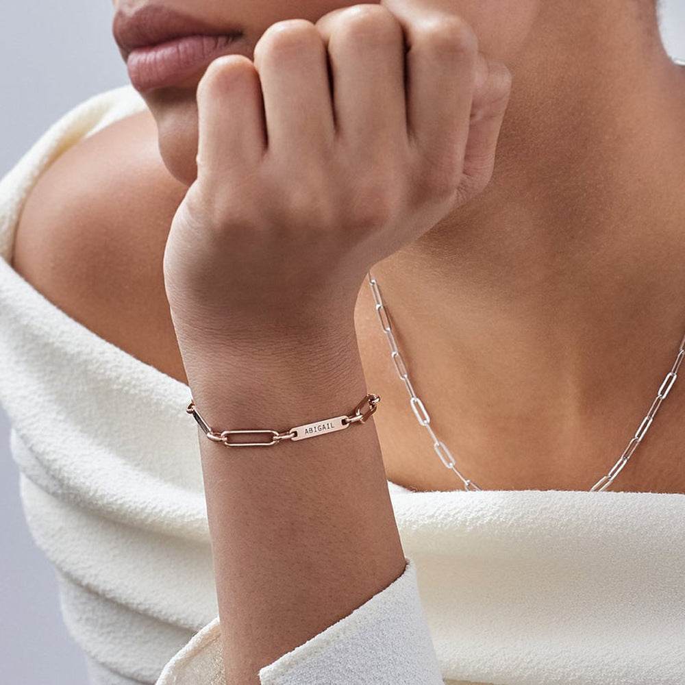 DIY Multi Name Rectangular Chain Bracelet Personalization - P12 Hub Europe