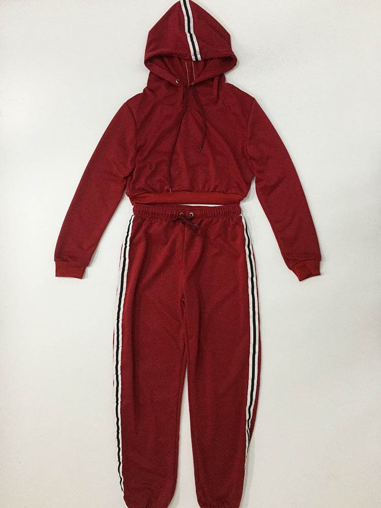 Cotton Sportswear Suit Short Hooded Sweatshirt and Straight Pants Custom Logo Print - P12 Hub Europe