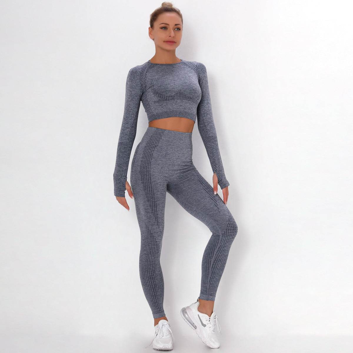 Fashion Tight-fitting Dot Jacquard Sports Suit - P12 Hub Europe