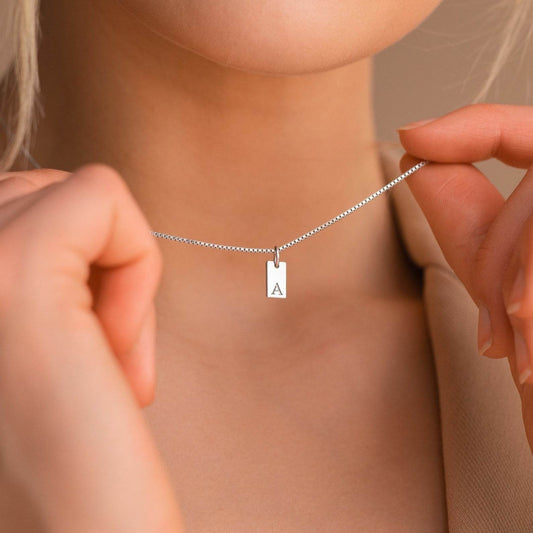 DIY Letter Carved Small Rectangle Necklace - P12 Hub Europe