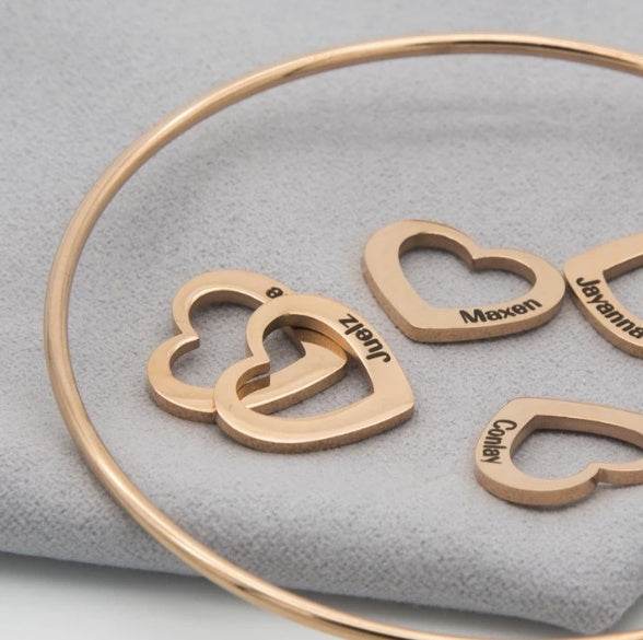 Love Bracelet Peach Heart Name Lettering Titanium Steel Bracelet - P12 Hub Europe