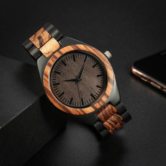 Men's And Women's Large Dial Wood Quartz Watch - P12 Hub Europe