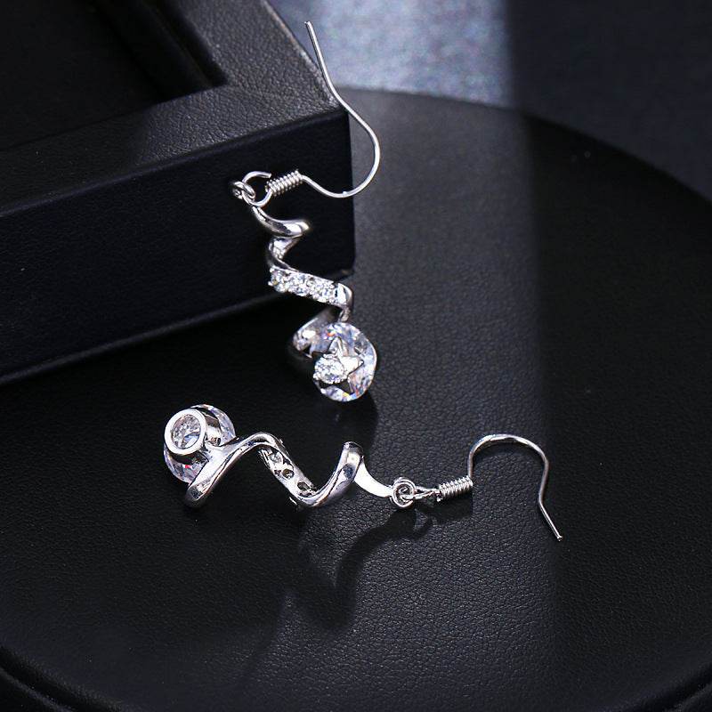 Purple Zircon Spiral Ear Hook Earrings - P12 Hub Europe