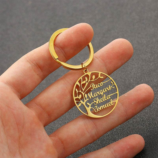 Custom Name Tree Of Life Stainless Steel Keychain - P12 Hub Europe