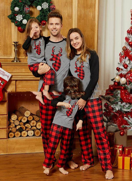 Hot Sale Green Plaid Parent-child Raglan Sleeve Home Wear - P12 Hub Europe