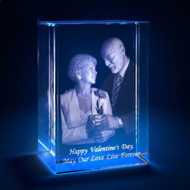 3D Laser Square Crystal Photo Frame With Love Custom Glass Cube - P12 Hub Europe