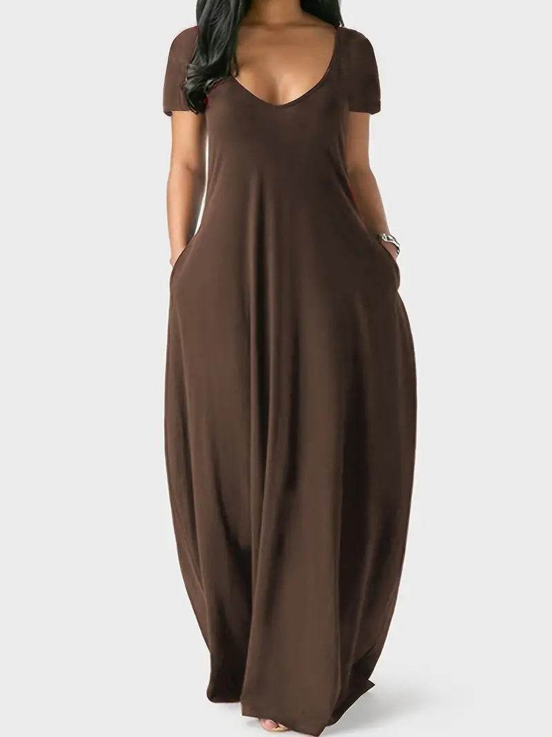 Short Sleeve Long Swing Dress - P12 Hub Europe