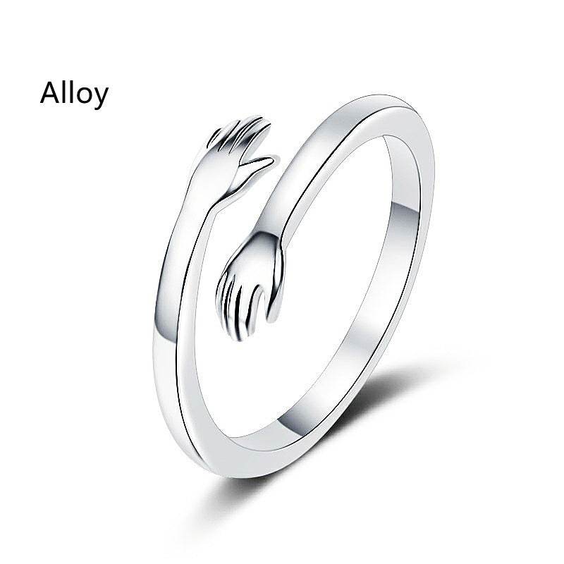 S925 Silver Hug Palm Finger Smooth Exquisite Couple Ring - P12 Hub Europe