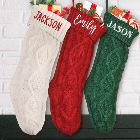 Embroidered Knitted Christmas Socks Decorative Products - P12 Hub Europe
