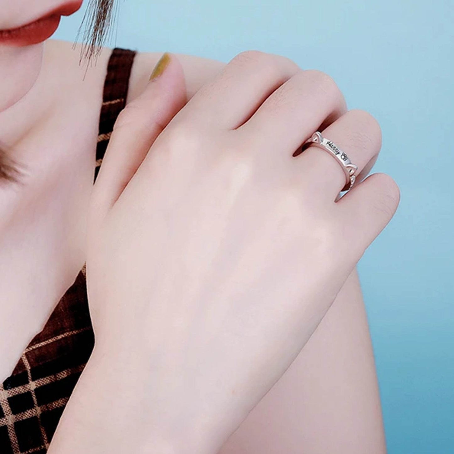 Personalized Pet Cat Ears Name Ring Fashion Jewelry - P12 Hub Europe