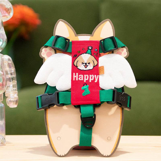 Pet Angel Wings Chest Strap Can Embroider Dog Name Avatar - P12 Hub Europe