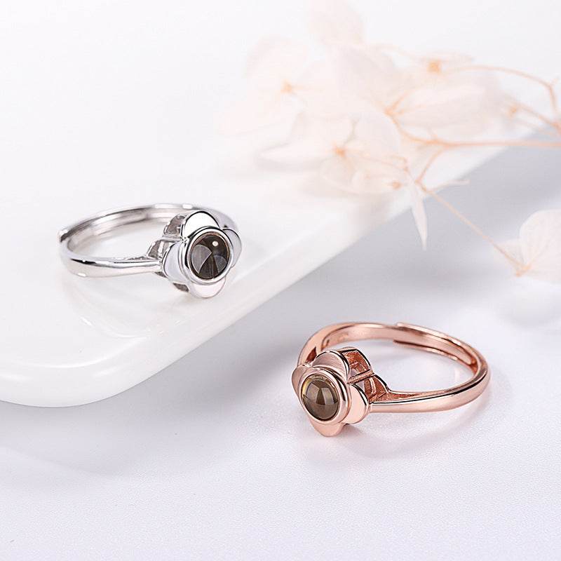Projection Ring for Women Adjustable Couple Rings Flower Shape - P12 Hub Europe