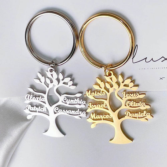 Personalized Tree Of Life Name Stainless Steel Keychain - P12 Hub Europe