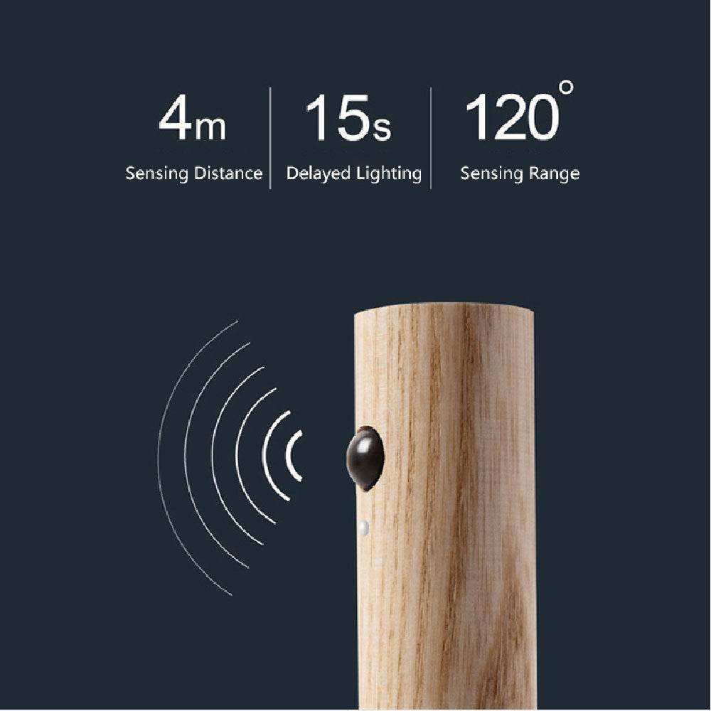 Auto LED USB Magnetic Wood Wireless Night Light Corridors Porch Lights PIR Motion Sensor Wall Light Cabinet Lamp - P12 Hub Europe