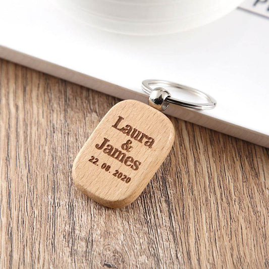 Wooden Engraved Letter Name Keychain Pendant - P12 Hub Europe