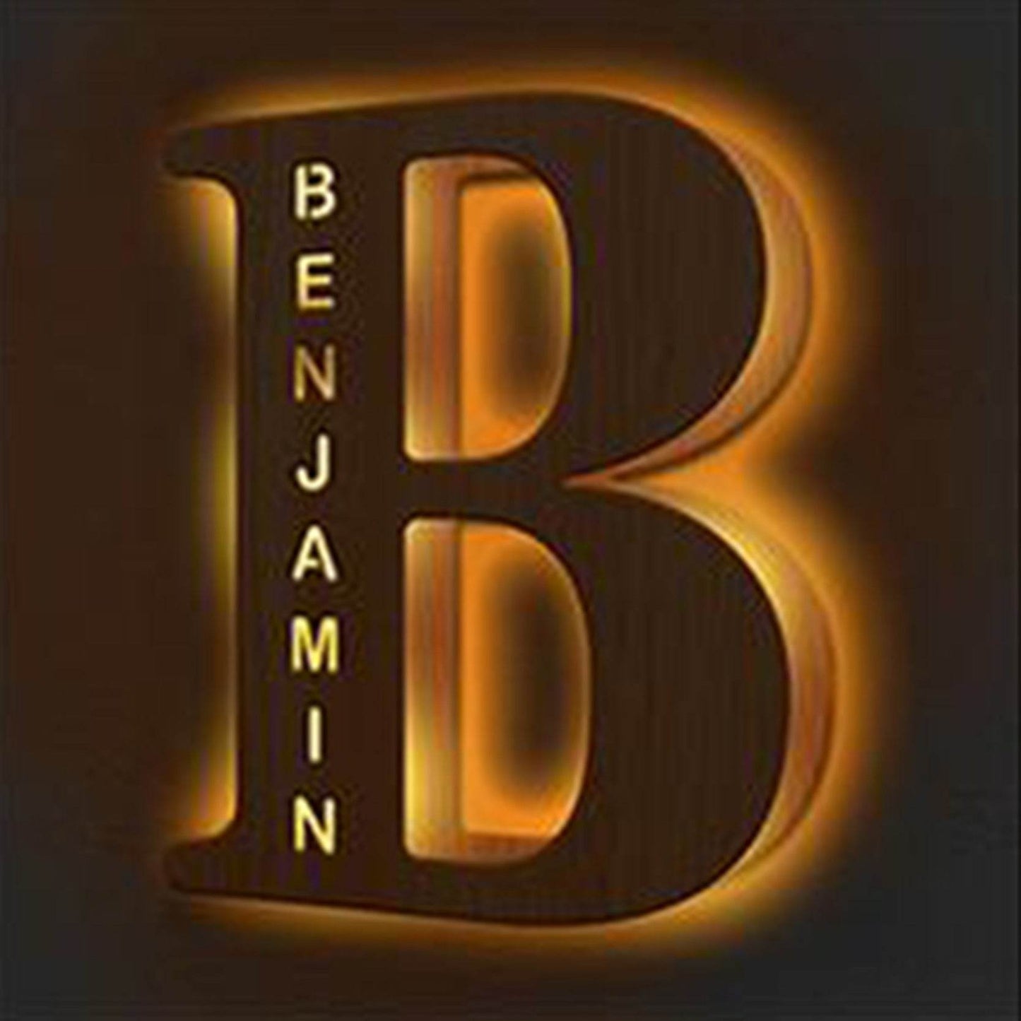 Custom Wooden Engraved USB LED Night Light 24 Letter Bedroom Home Decoration Birthday Gift for Friend Decorative Wall Lamp - P12 Hub Europe