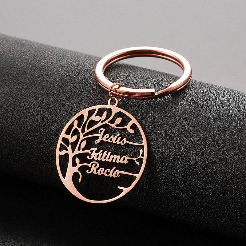 Custom Name Tree Of Life Stainless Steel Keychain - P12 Hub Europe