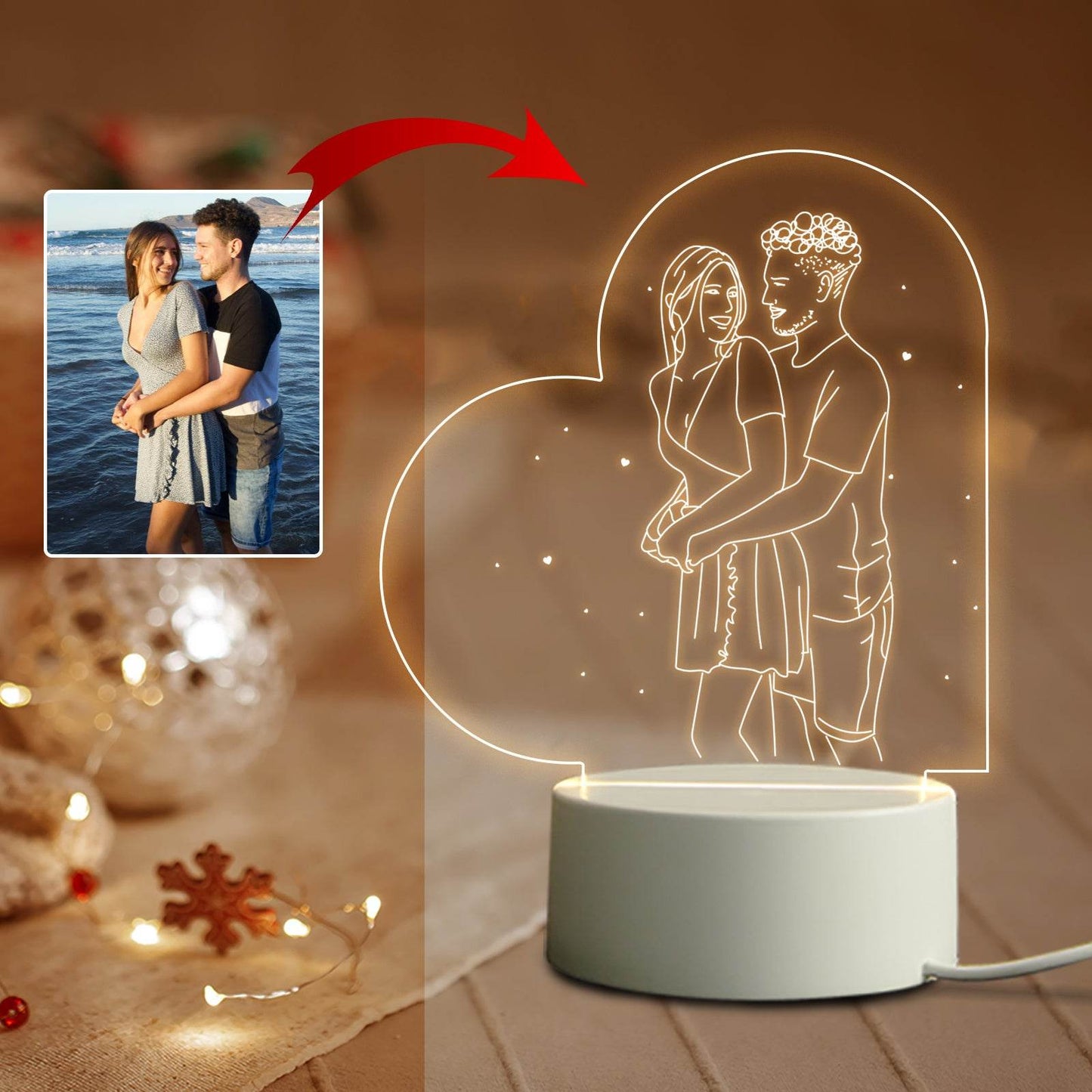 Personalized 3D Night Light With Text And Photo - P12 Hub Europe