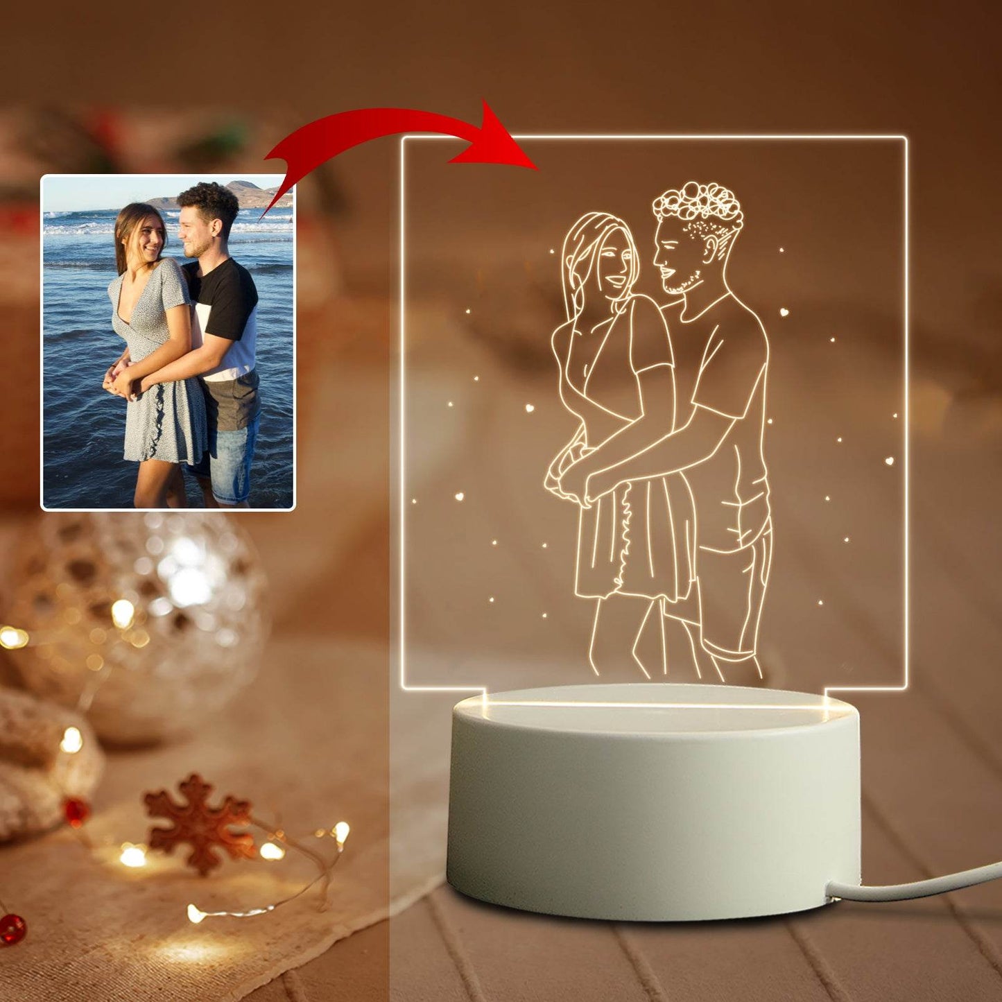 Personalized 3D Night Light With Text And Photo - P12 Hub Europe