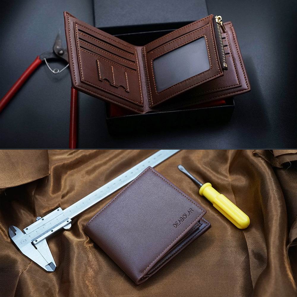 Fashion Short Tri-Fold Men's Wallet Zipper Accessory - P12 Hub Europe