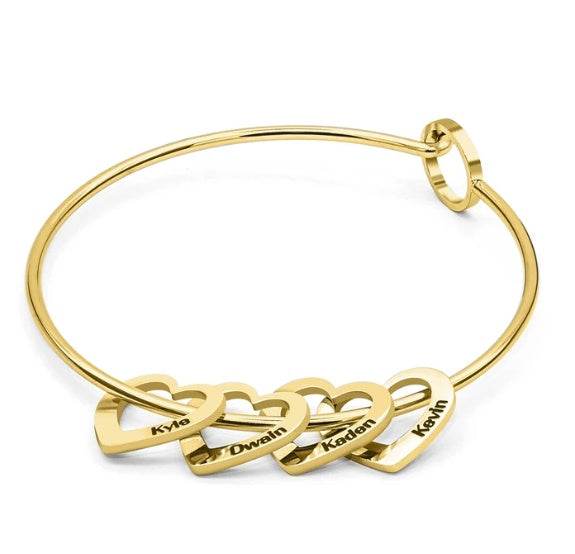 Love Bracelet Peach Heart Name Lettering Titanium Steel Bracelet - P12 Hub Europe