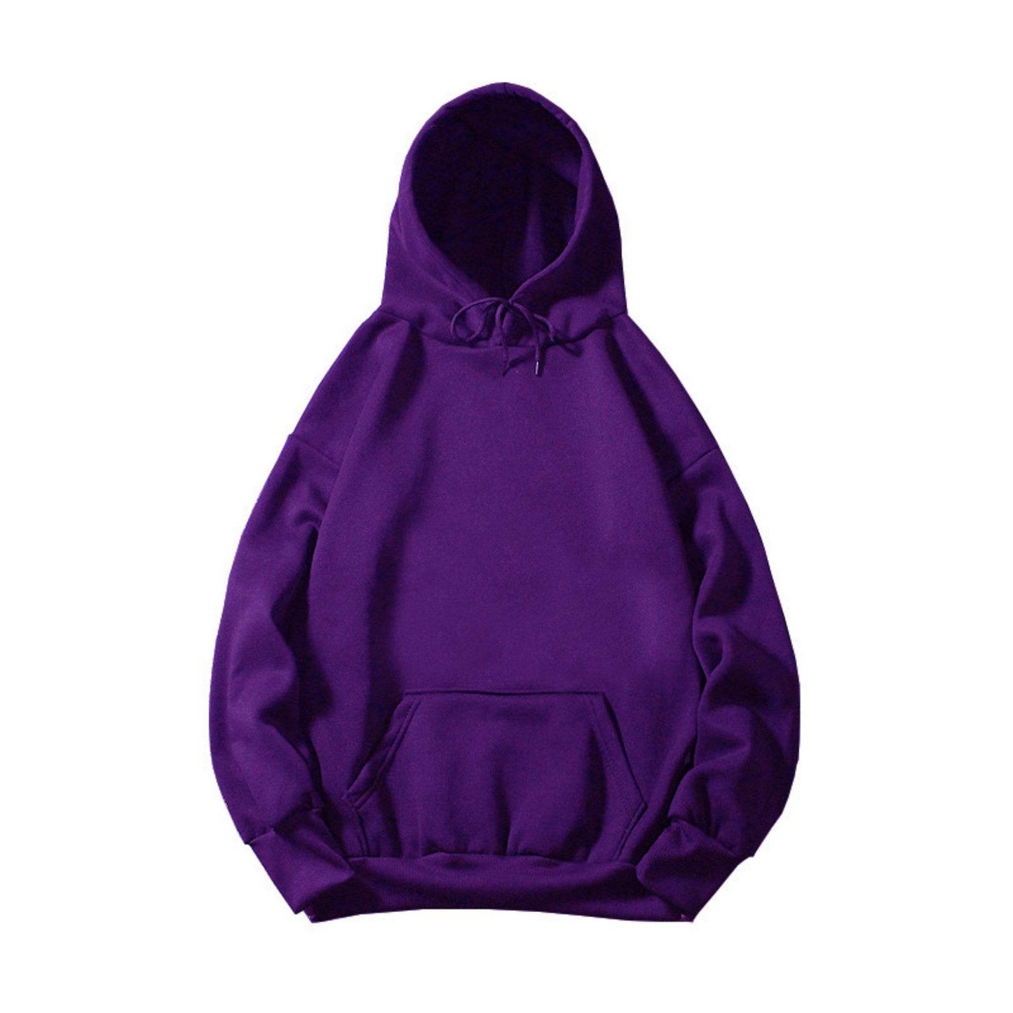 Loose Blank Hoodie With Plush Solid Color - P12 Hub Europe