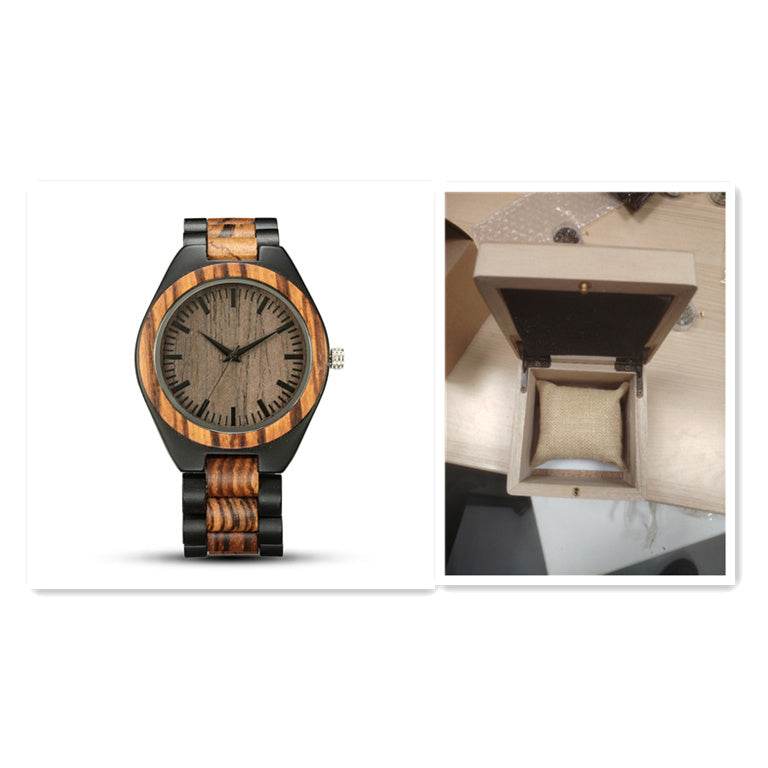 Men's And Women's Large Dial Wood Quartz Watch - P12 Hub Europe