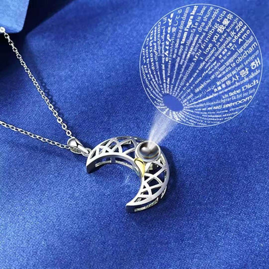 Sun Moon Projection Necklace In 100 Languages - P12 Hub Europe