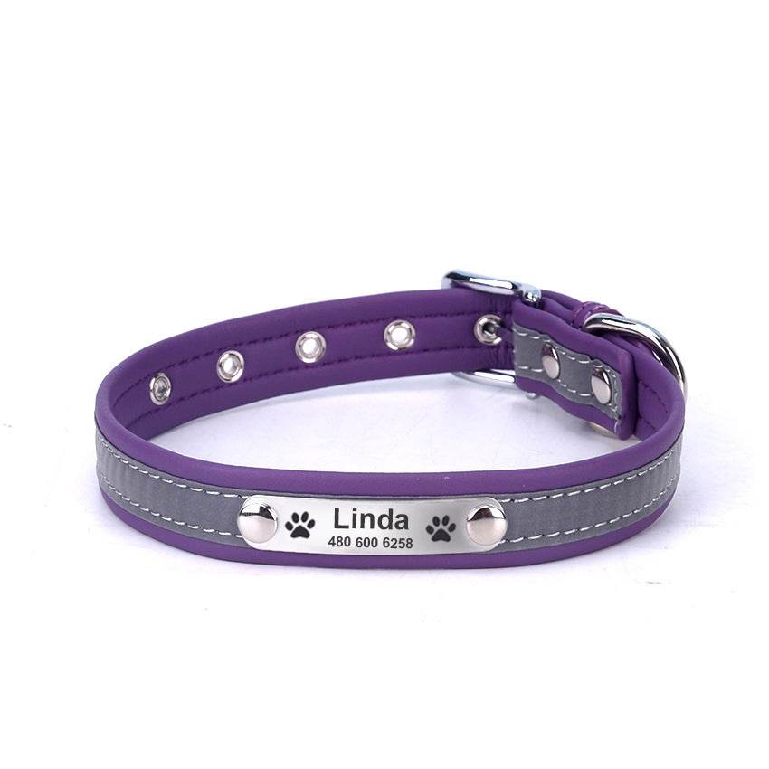 Reflective Lettering Collar Small And Medium Dog Collar Microfiber Soft Cat Collar - P12 Hub Europe