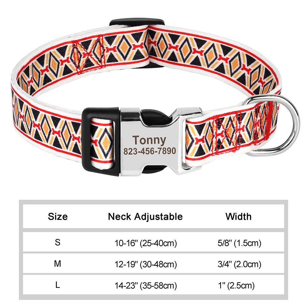 Nylon Pet Collar Personalized Customization - P12 Hub Europe