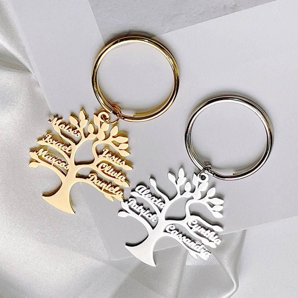 Personalized Tree Of Life Name Stainless Steel Keychain - P12 Hub Europe