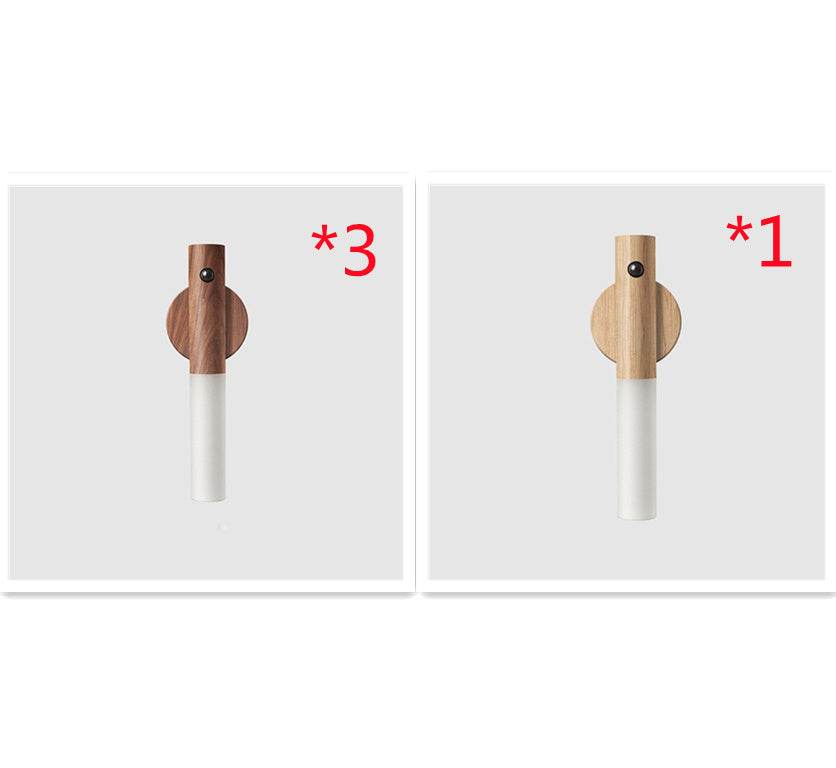 Auto LED USB Magnetic Wood Wireless Night Light Corridors Porch Lights PIR Motion Sensor Wall Light Cabinet Lamp - P12 Hub Europe