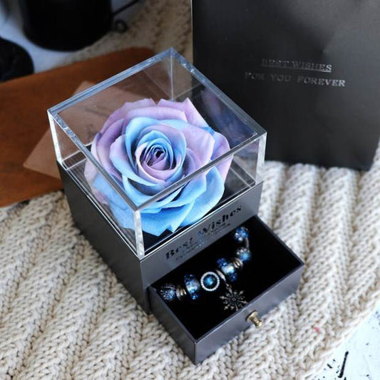 Eternal Flower Rose Jewelry Box for Birthday Presents Valentines Day Wedding Gift - P12 Hub Europe