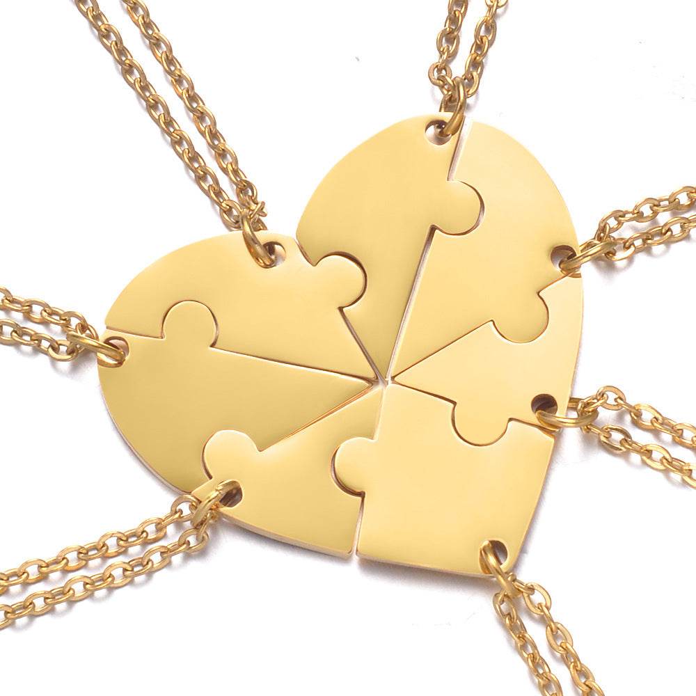 Stainless Steel Combination Heart-shaped Necklace Lettering - P12 Hub Europe