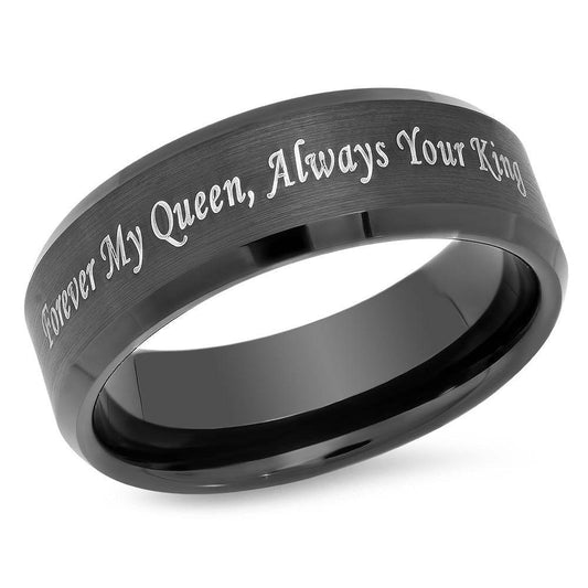 Titanium Steel Couple Ring Black Matte Facing Ring - P12 Hub Europe