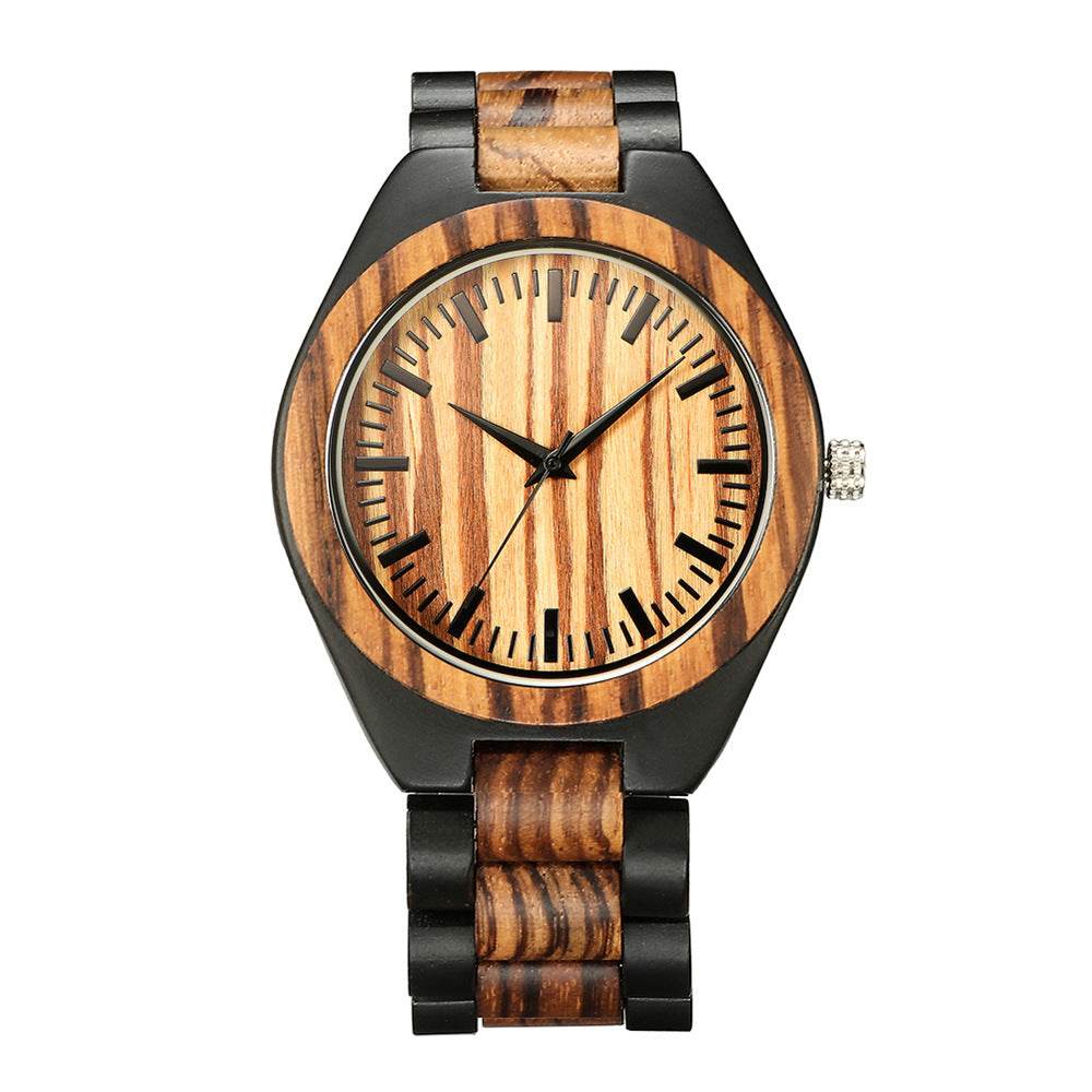Men's And Women's Large Dial Wood Quartz Watch - P12 Hub Europe