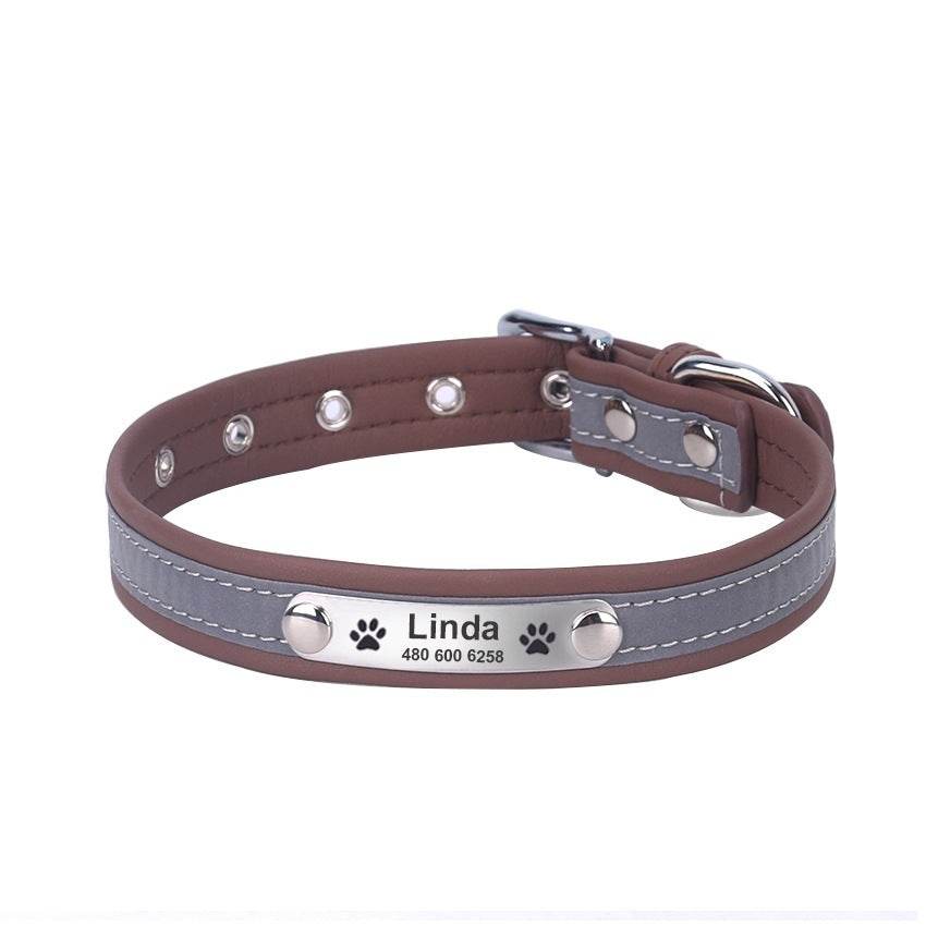 Reflective Lettering Collar Small And Medium Dog Collar Microfiber Soft Cat Collar - P12 Hub Europe