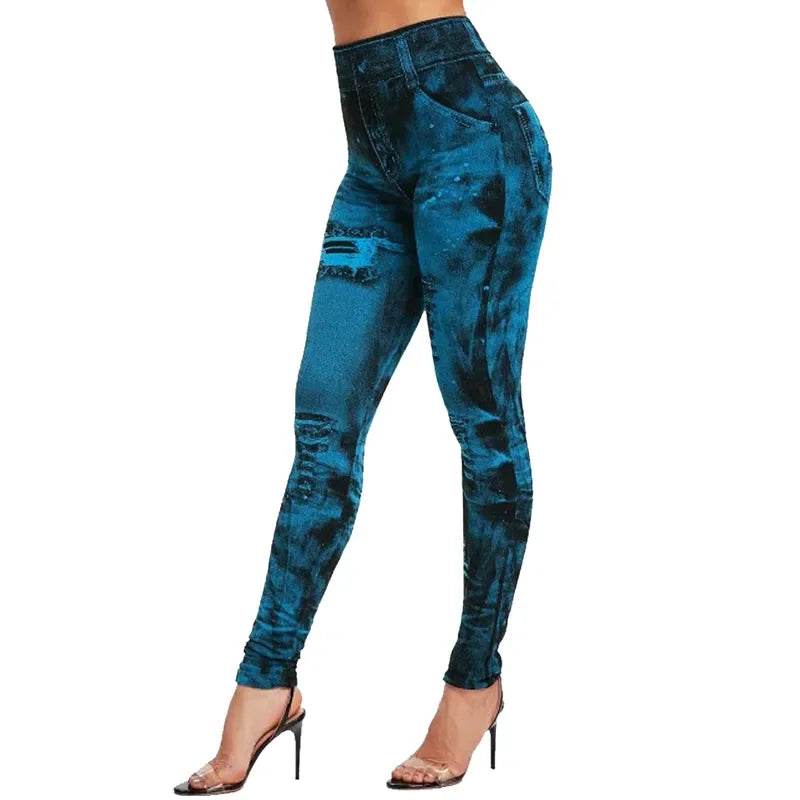 Women's Sexy Denim Look Leggings - P12 Hub Europe