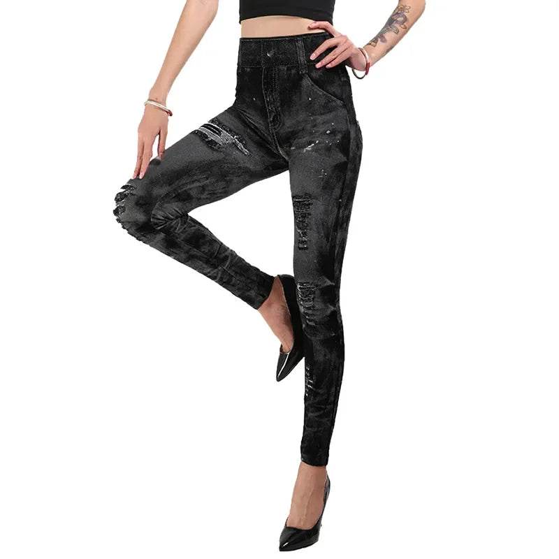 Women's Sexy Denim Look Leggings - P12 Hub Europe