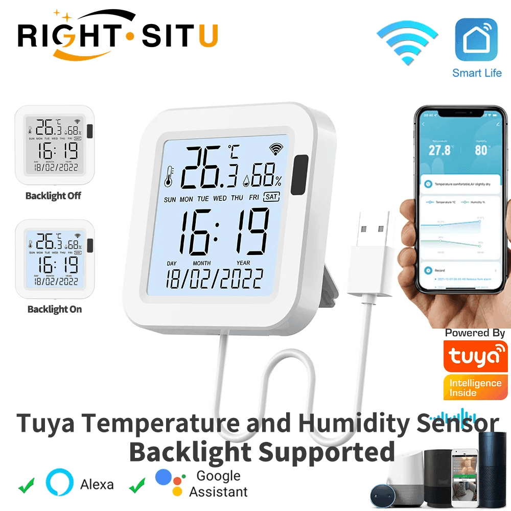 Temperatura Humidity Sensor Works with Alexa & Google - P12 Hub Europe