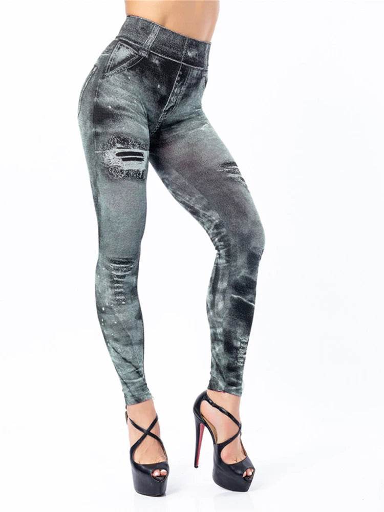 Women's Sexy Denim Look Leggings - P12 Hub Europe